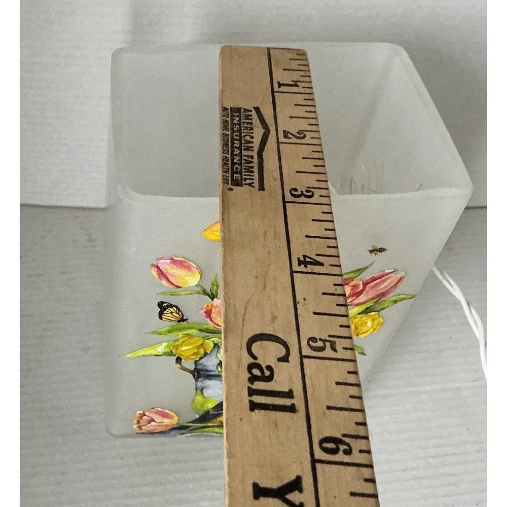 Stony Creek Glass Accent Light Barb Tourtillotte Tulips Bird Frosted Vase Lamp